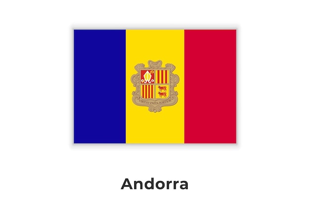 La realistica bandiera nazionale di andorra