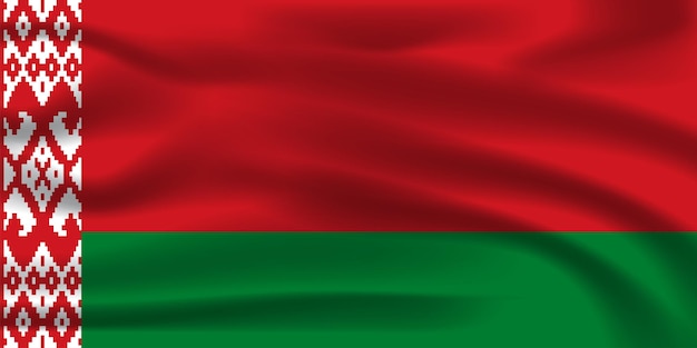 Реалистичный национальный флаг Беларуси