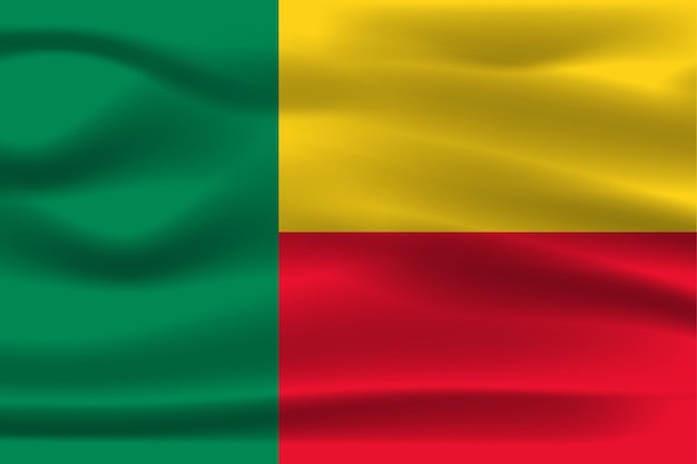 Реалистичный национальный флаг Бенина