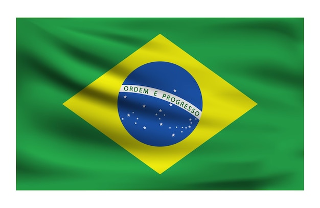 Vector realistic national flag of brazil