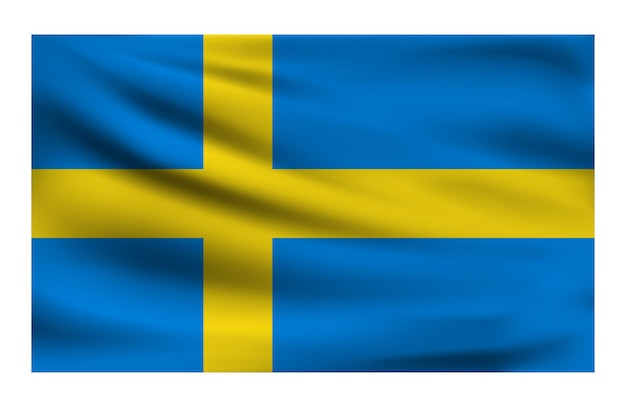 Realistic national flag of sweden