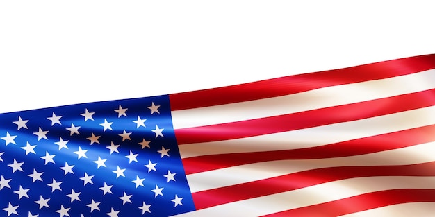 Realistic national flag of United States of America