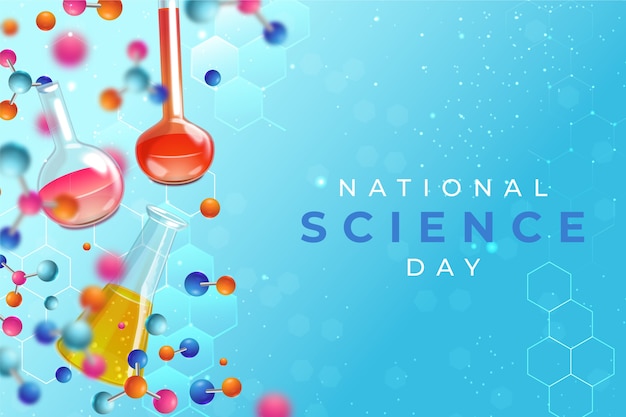 Вектор Реалистичный национальный день науки фон