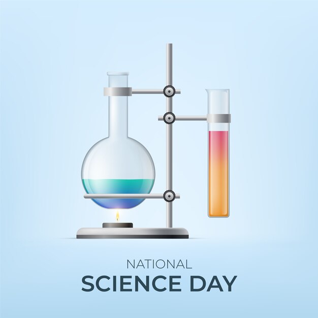 Illustrazione realistica della giornata nazionale della scienza