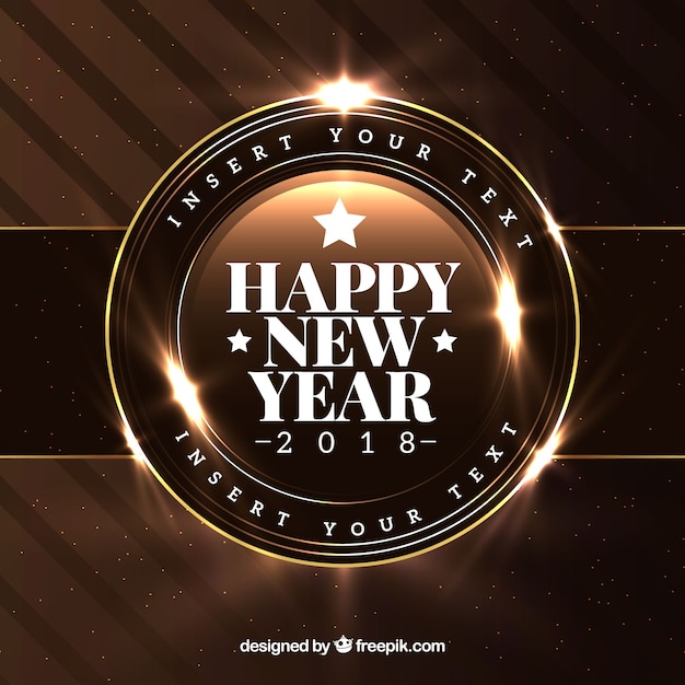 Realistic new year 2018 background in brown