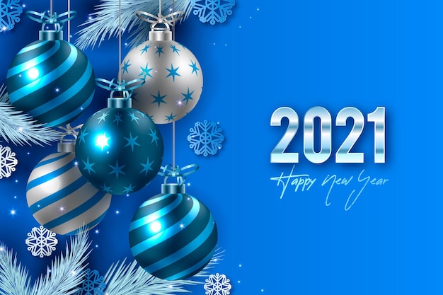 Realistic new year 2021 background