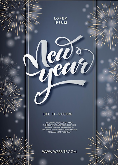 Vector realistic new year flyer template