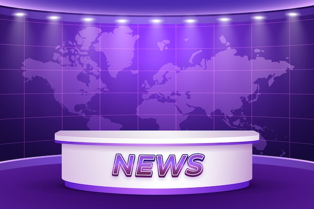 Vector realistic news studio background