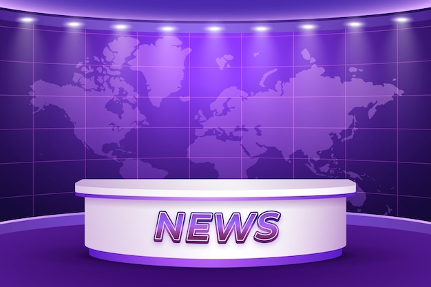 Realistic news studio background