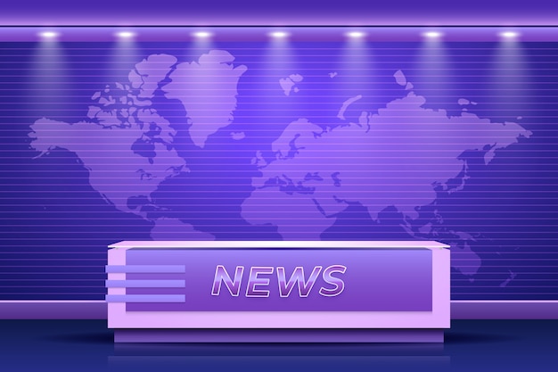 Vector realistic news studio background