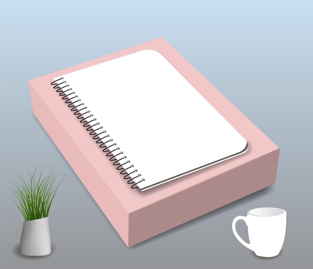 realistic notebook blank Design With Vector