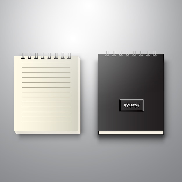 Vettore design notepad realistico