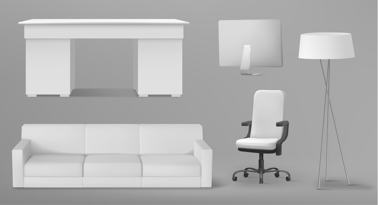 Vector realistic office elements set