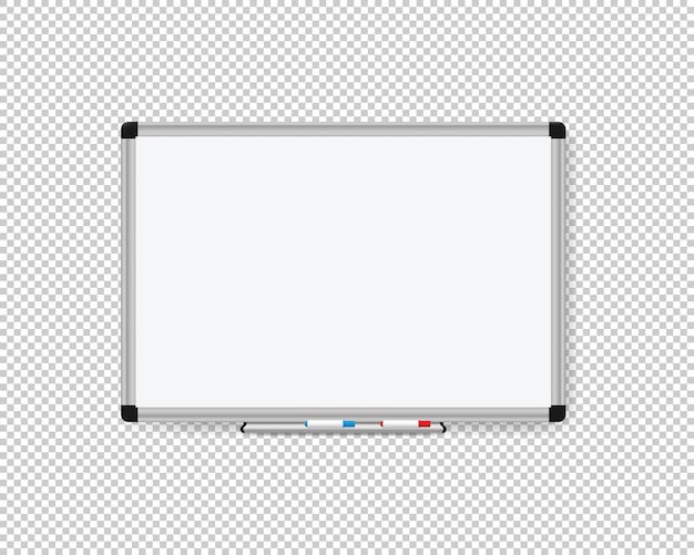 Realistic office whiteboard on transparent background. vector eps 10