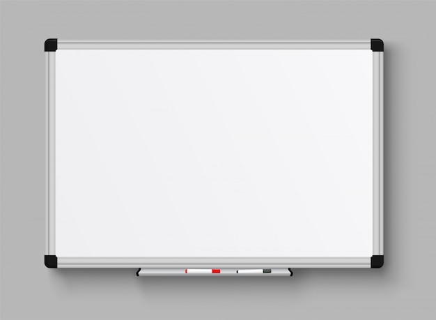 Vector realistic office whiteboard.