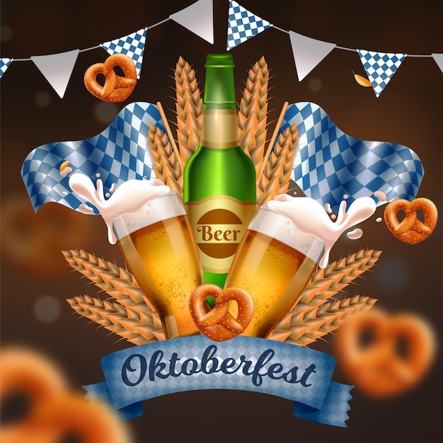 Vettore sfondo realistico dell'oktoberfest