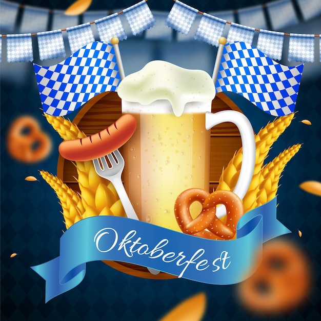 Realistic oktoberfest background