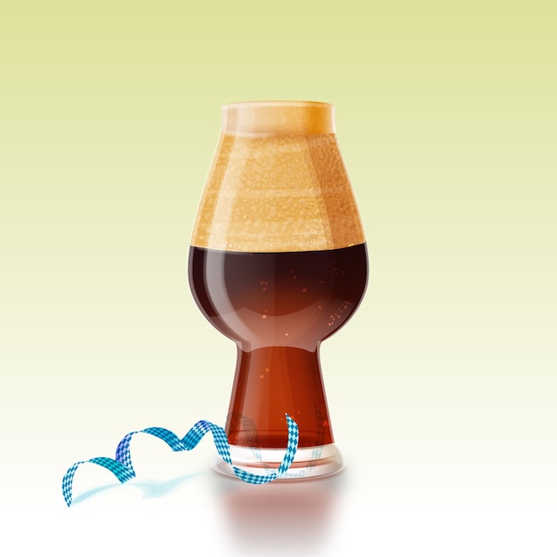 Realistic oktoberfest glass