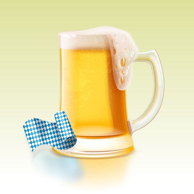 Realistic oktoberfest glass