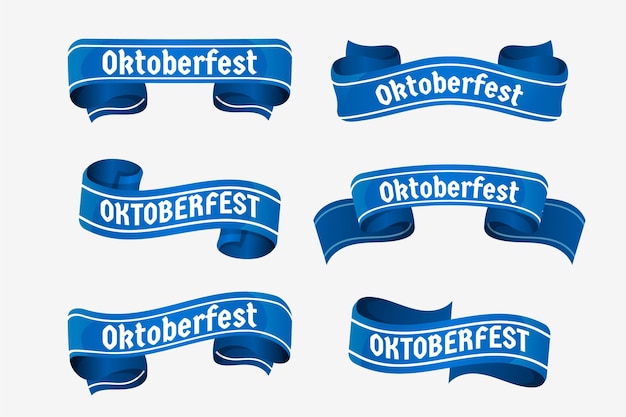 Realistic oktoberfest ribbons collection