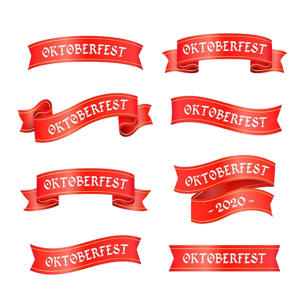 Realistic oktoberfest ribbons set