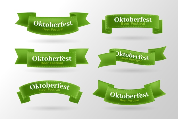 Realistic oktoberfest ribbons set