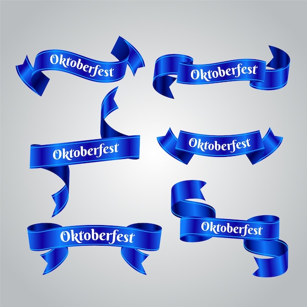 Vector realistic oktoberfest ribbons set