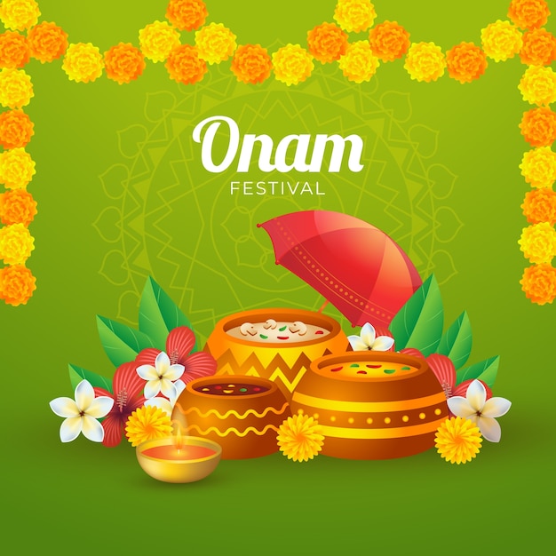 Realistic onam illustration