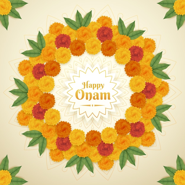 Realistic onam illustration