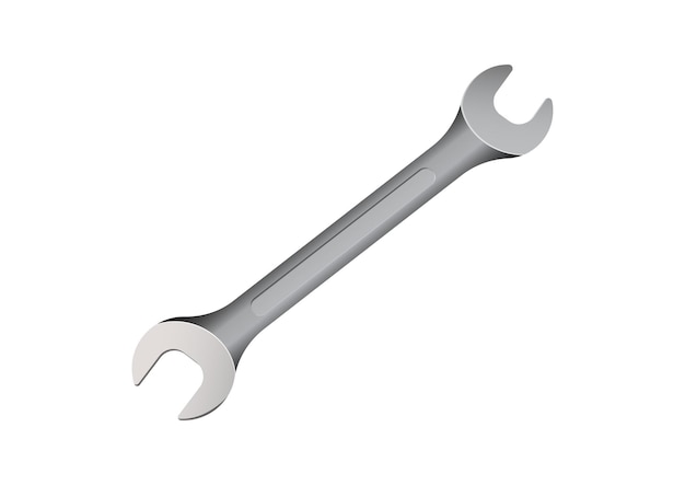 realistic open ended spanner vector flat design isolated on white background