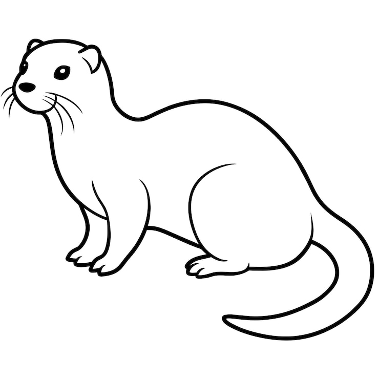 Vector realistic otter vector illustration solid white background 16
