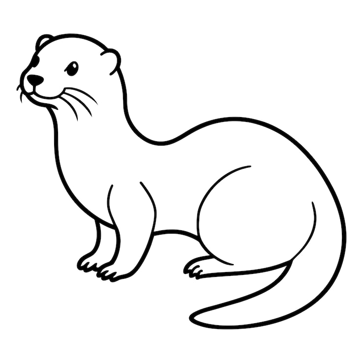 Vector realistic otter vector illustration solid white background 25