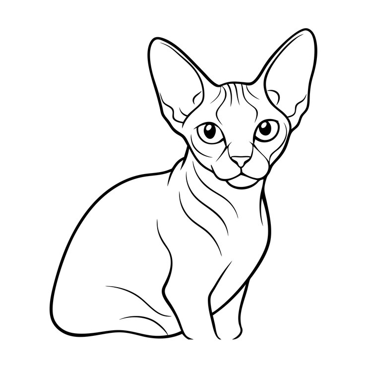 Vector realistic outline vector illstration of popular pet cat