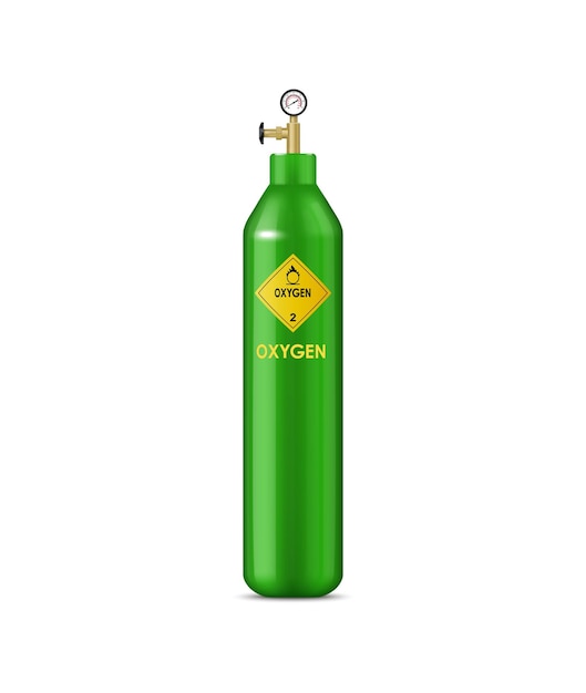 Vector realistic oxygen gas cylinder compressed balloon