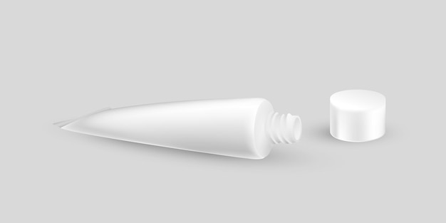 Вектор Реалистичный шаблон макета упаковки тюбик крема
