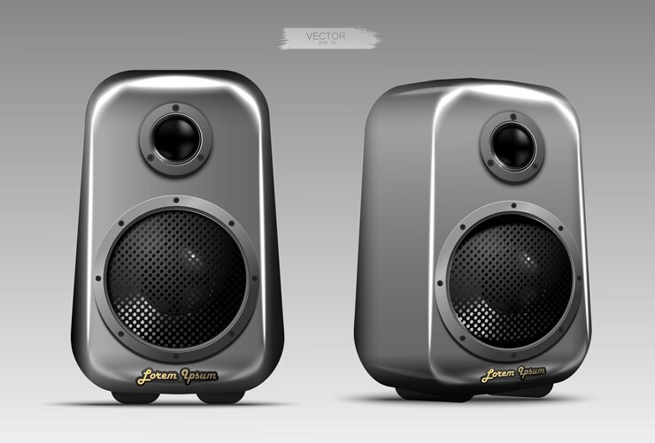 Vector a realistic pair of speakers.