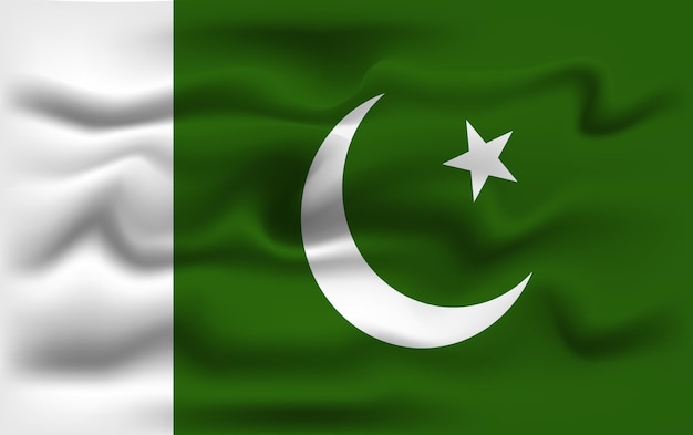 Realistic Pakistan vector flag design