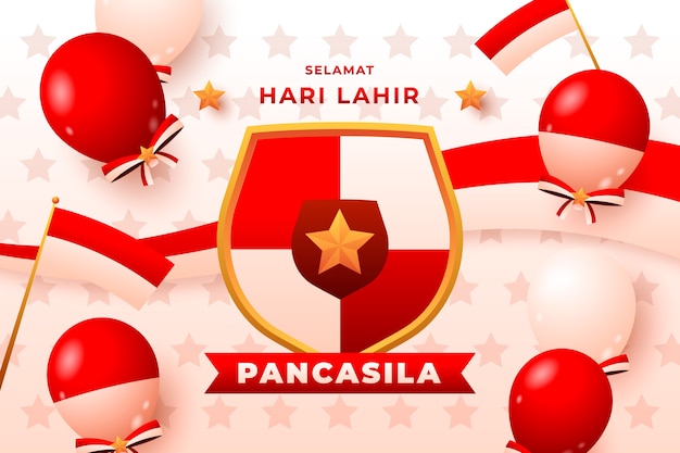 Vector realistic pancasila day background