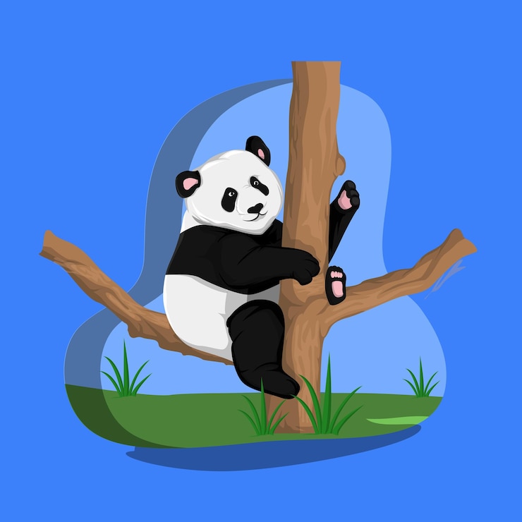 Vector realistic panda vector illustration 02