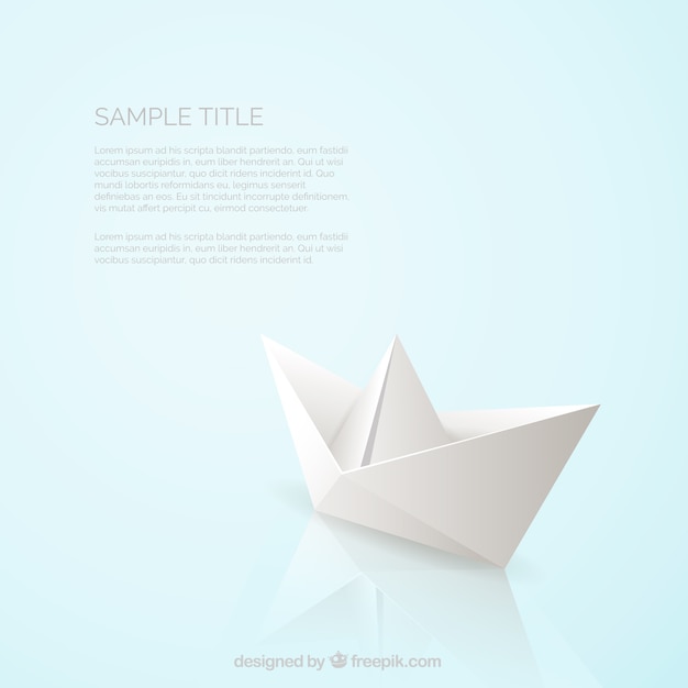 Realistic paper boat background