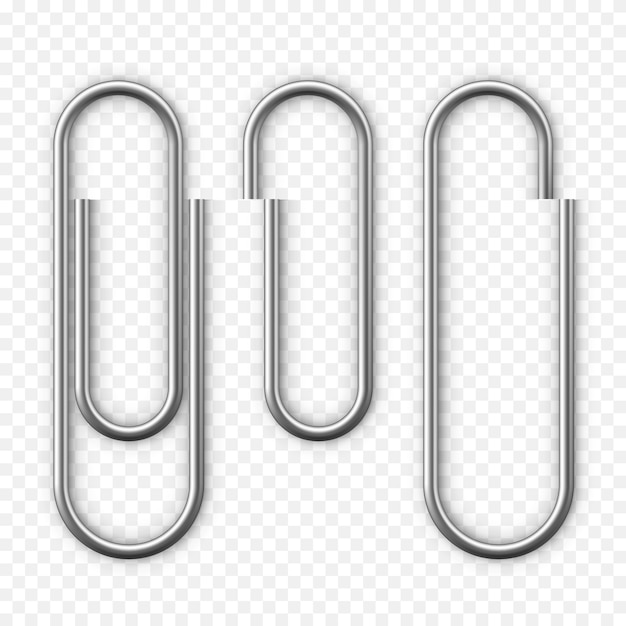 Vector realistic paper clip attachment with shadow