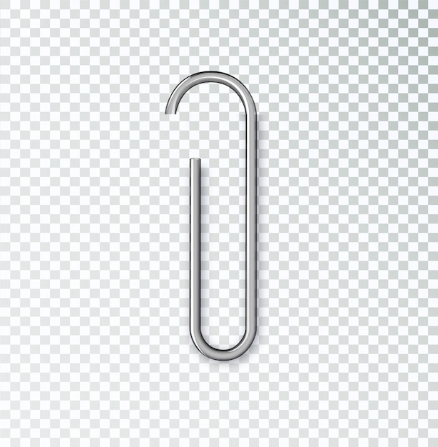 Realistic paper clip setelement for advertising and promotional message vector paper clip