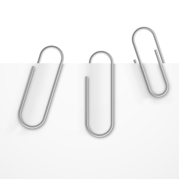 Vector realistic paper clips vector set