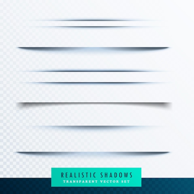 Vector realistic paper shadows collection