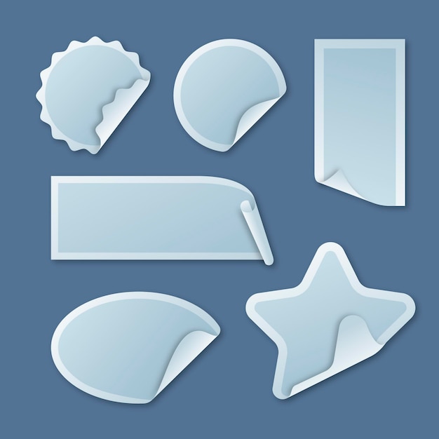 Vector realistic paper sticker collection