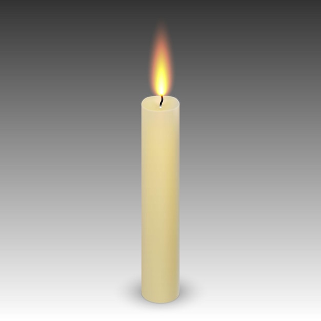 Realistic paraffin burning candle