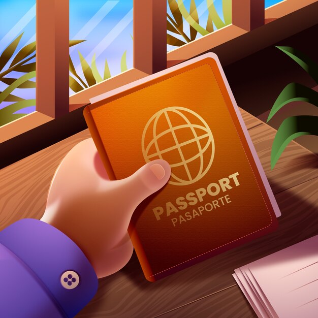 Realistic passport illustration