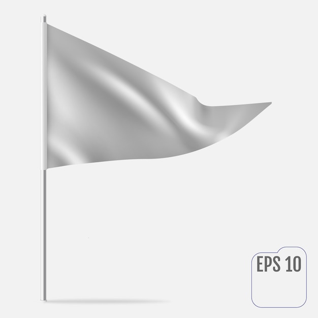 Realistic pennant template.  triangle flag