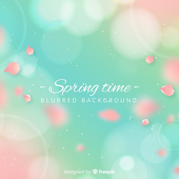Vector realistic petals spring background