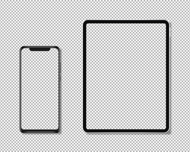 現実的な電話とタブレット